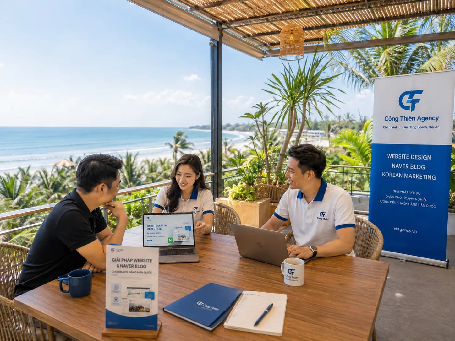 Đội ngũ Công Thiên Agency họp dự án tại Hội An
